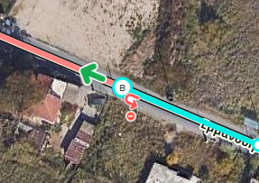 Split segment action on the map